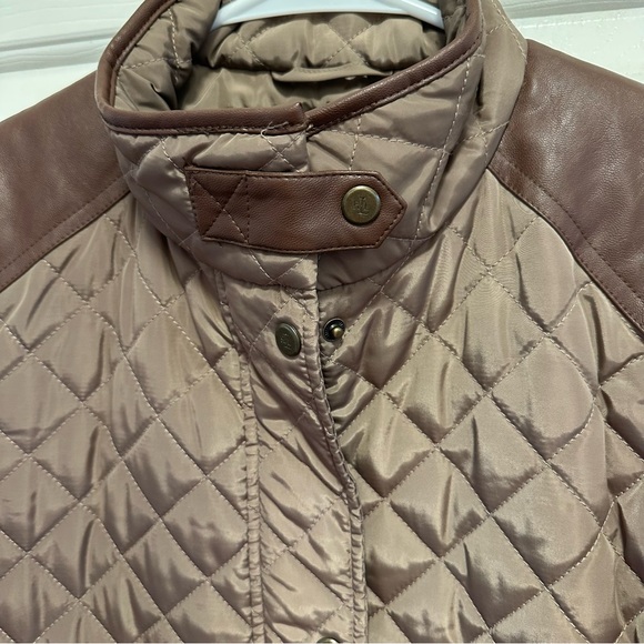Lauren Ralph Lauren Women’s Faux-Leather-Trim Quilted  Winter Coat Size Small - Picture 6 of 9